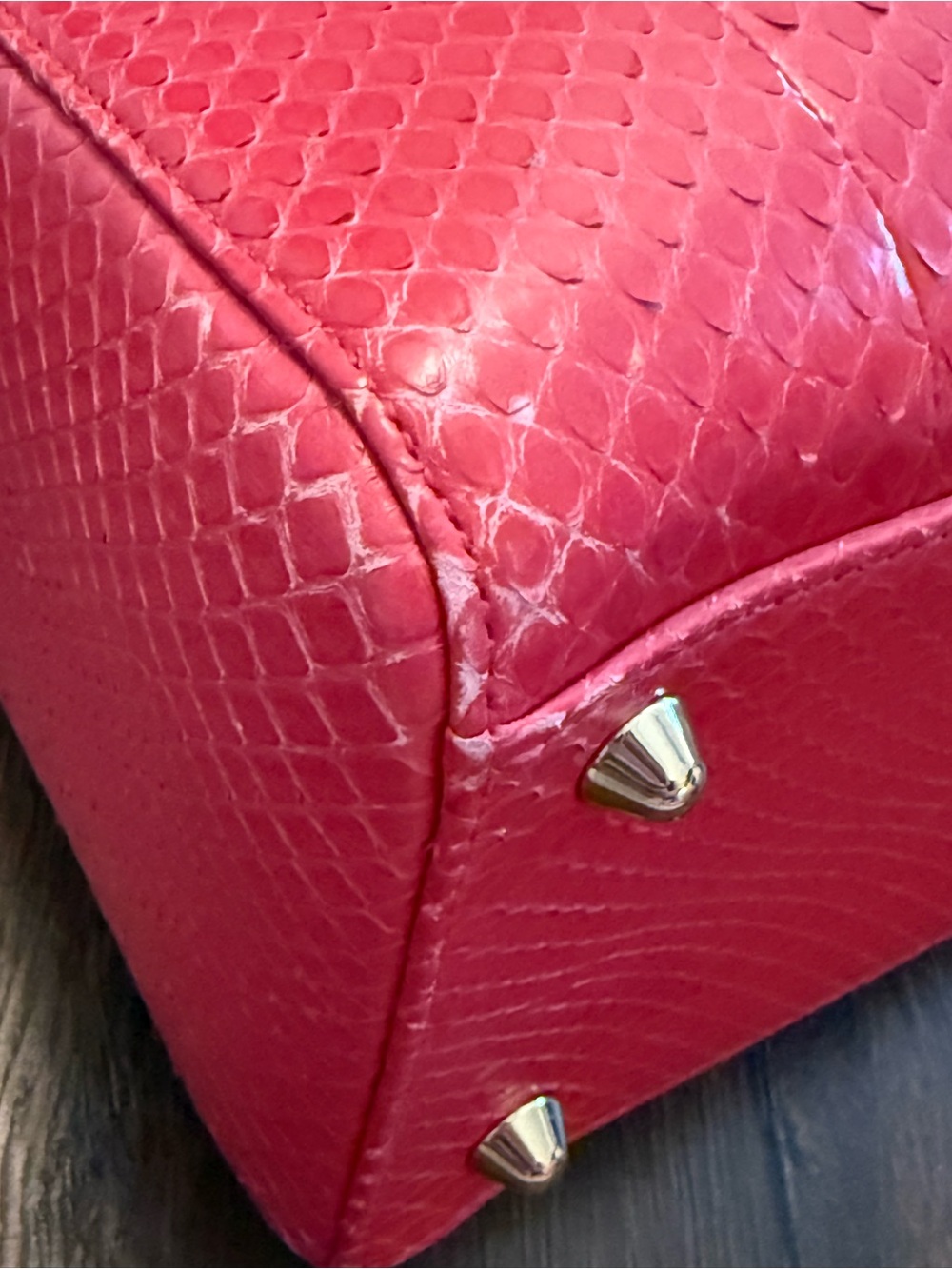 Large Hot Pink Python Lady Dior - Picture 8 of 11